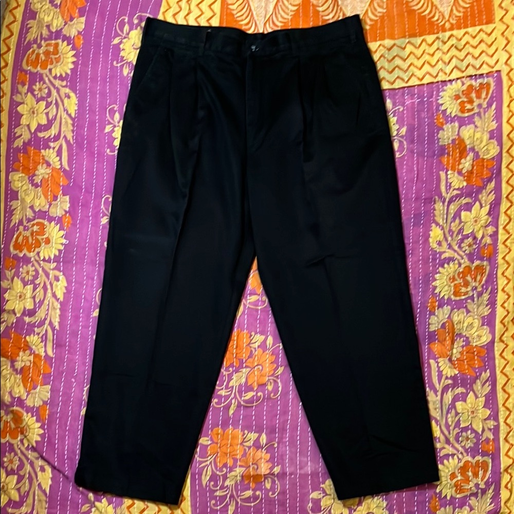 Black Dress Pants with Straight-Leg Cut